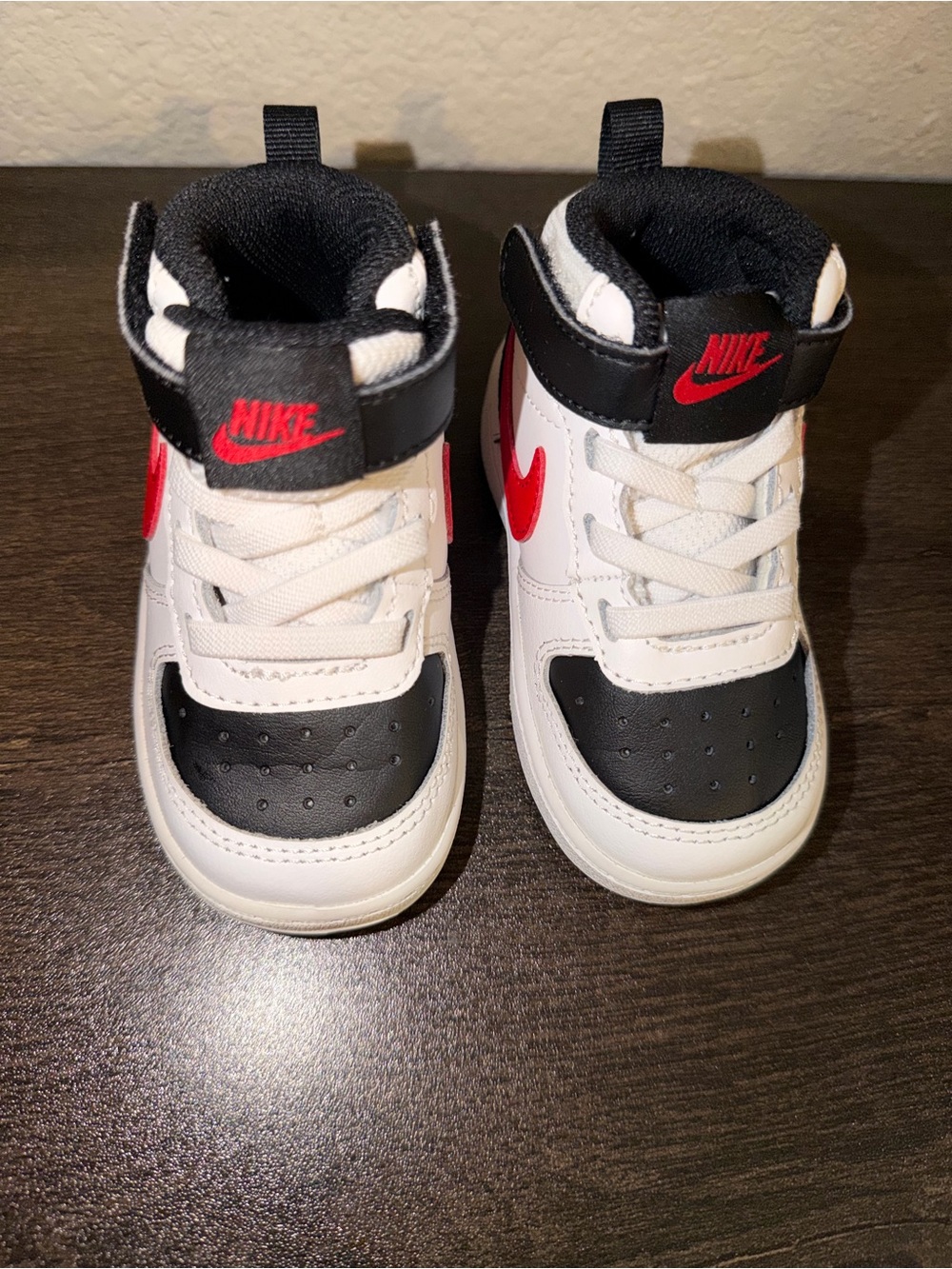 Nike Force 1 Mid SE Toddler Black White Red Sneakers Size 5C